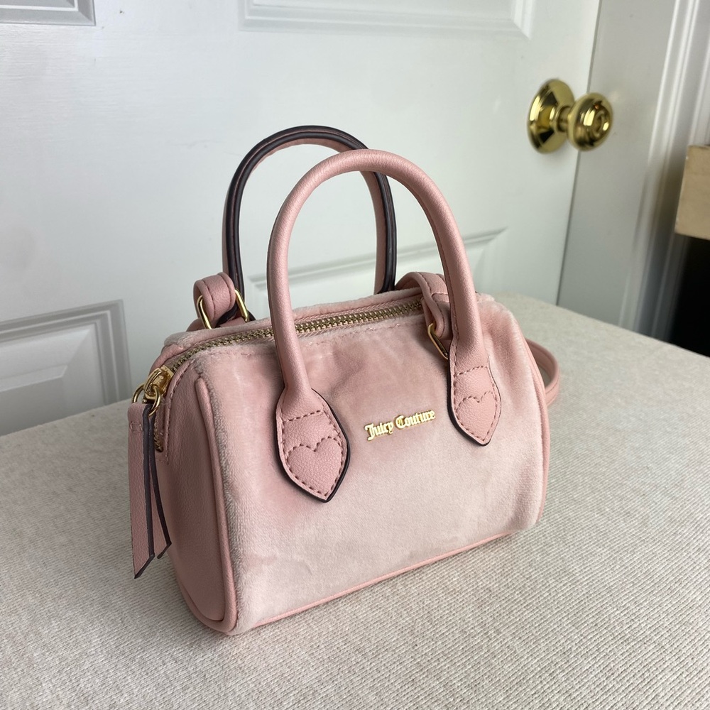 Juicy Couture Velour Blush Baby Pink Micro Bag / Purse - Picture 10 of 11
